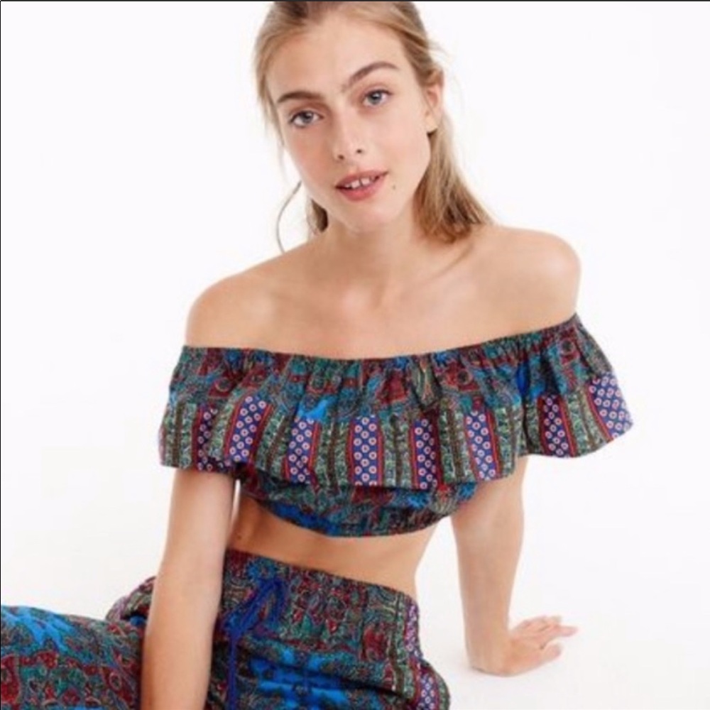 J Crew Off Shoulder Crop Top Blouse
